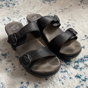 Dansko black 2 strap sandals size 41